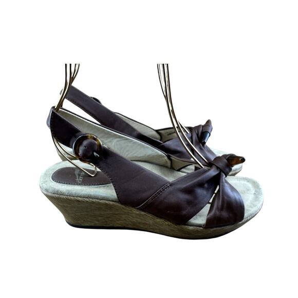 Dansko Womens Comfort Leather Open Toe Slingback Wedges Sandals Sz 38 7.5 - Picture 1 of 8